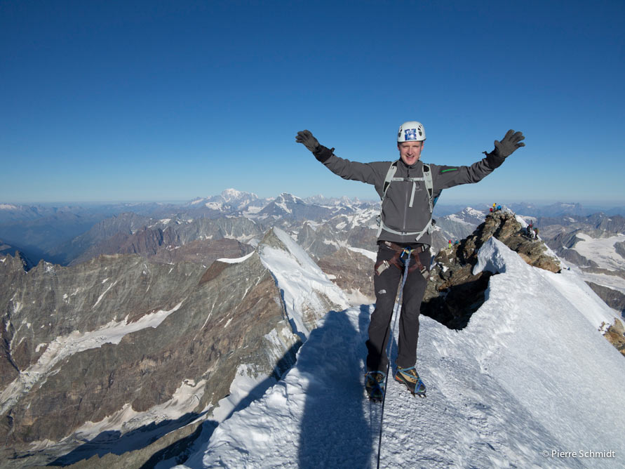 Standing on the Matterhorn summit after a 5 day course